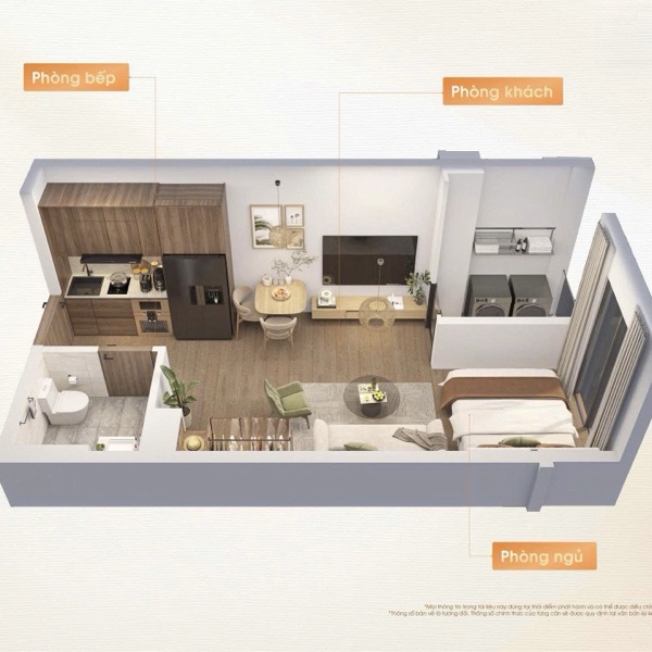 Phối cảnh 3D căn Studio